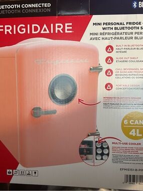 Frigidaire Mini Personal Fridge with Bluetooth Speaker - Pink